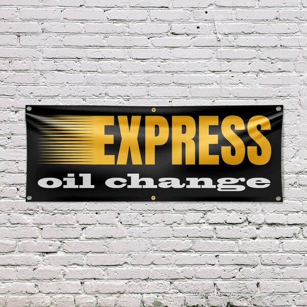 Signmission Express Oil Change, 24 Inch x 72 Inch, Vinyl Banner - B-72-30570