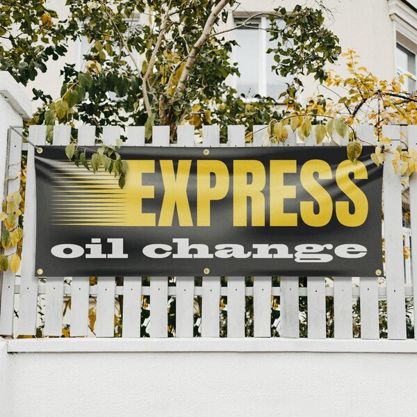 Signmission Express Oil Change, 24 Inch x 72 Inch, Vinyl Banner - B-72-30570