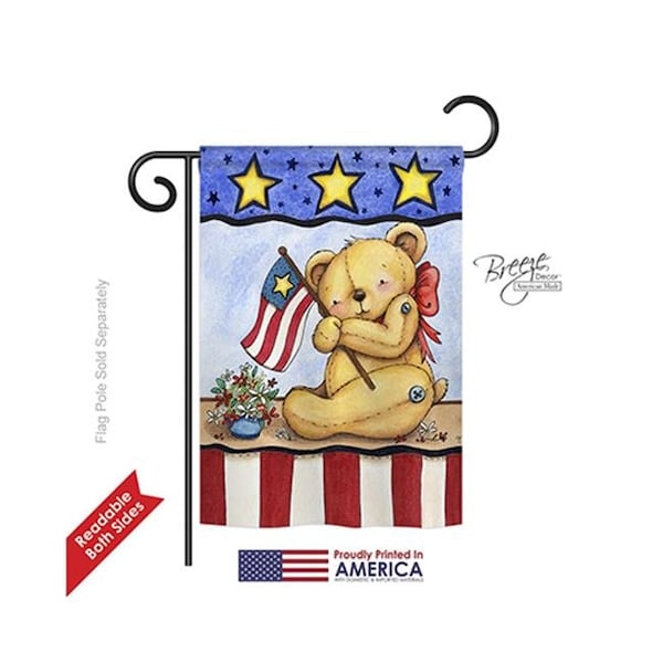Gardencontrol Patriotic Pat Bear 2-Sided Impression Garden Flag - 13 x 18.5 in. - GA594639