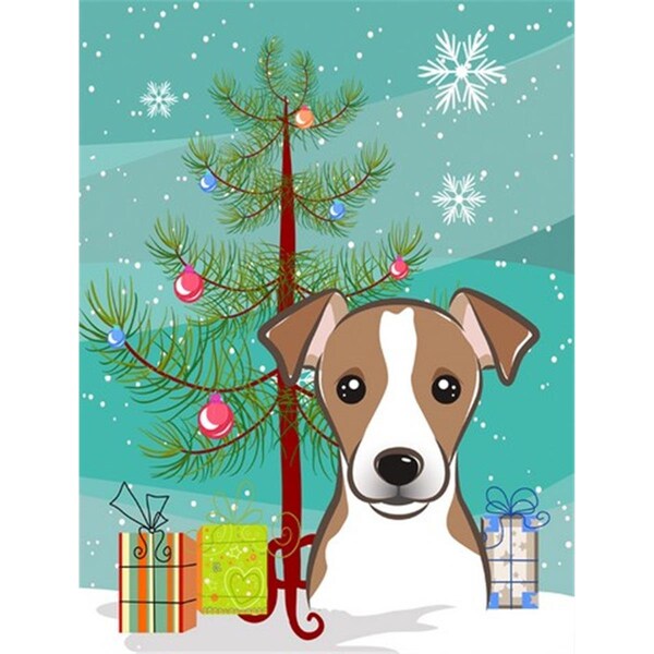 Patioplus Christmas Tree And Jack Russell Terrier Flag Garden Size - PA251770