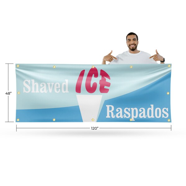 Signmission Shaved Ice Raspados, 48 Inch x 120 Inch, Vinyl Banner - B-120-30853