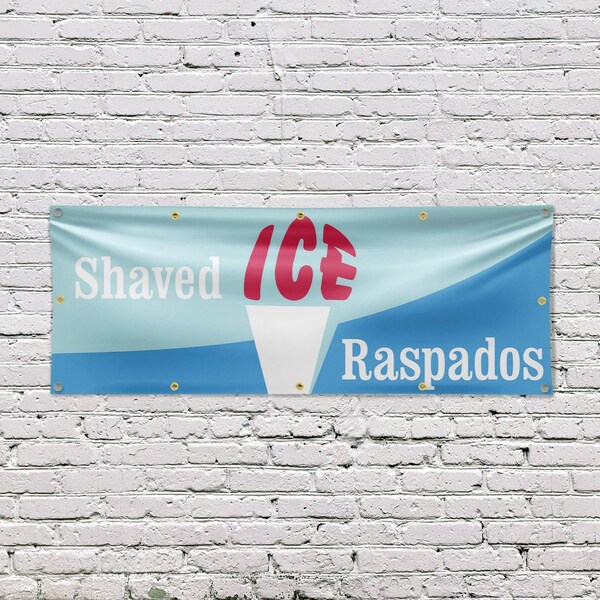 Signmission Shaved Ice Raspados, 48 Inch x 120 Inch, Vinyl Banner - B-120-30853