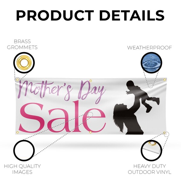 Signmission Mothers Day Sale, 24 Inch x 72 Inch, Vinyl Banner - B-72-30742