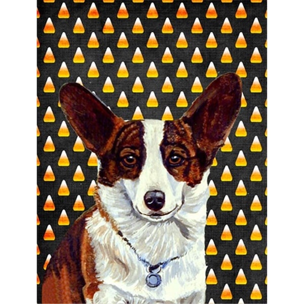 Patioplus 11 x 15 in. Corgi Candy Corn Halloween Portrait Garden Size Flag - PA247153