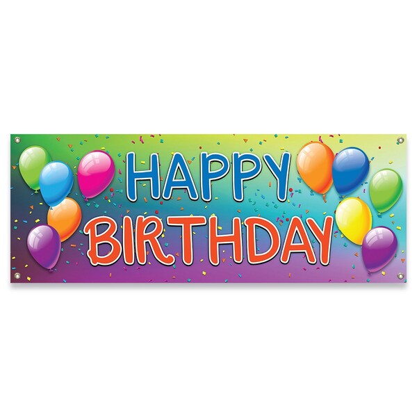 Signmission Happy Birthday Banner Concession Stand Food Truck Single Sided - B-30082