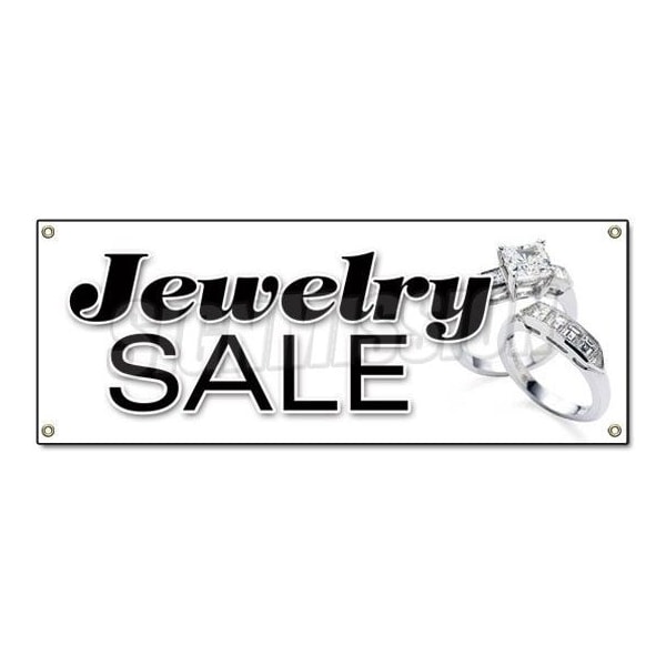 Signmission JEWELRY SALE BANNER SIGN signs store jeweler huge 50% save store wide - B-JEWELRY SALE