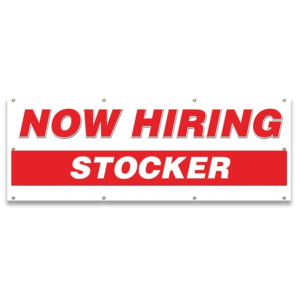Signmission Now Hiring Stocker Banner Apply Inside Accepting Application Single Sided - B-96-30308