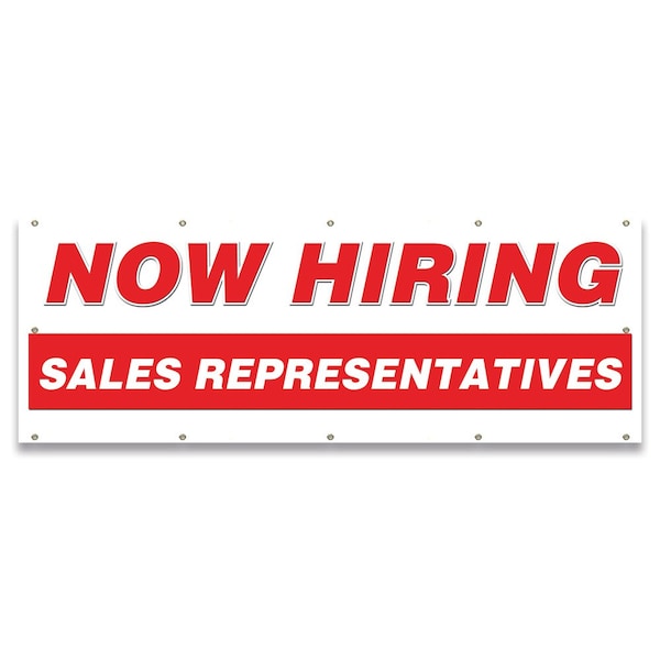 Signmission Now Hiring Sales Representatives Banner Apply Inside Accepting Application Single Sided - B-120-30301