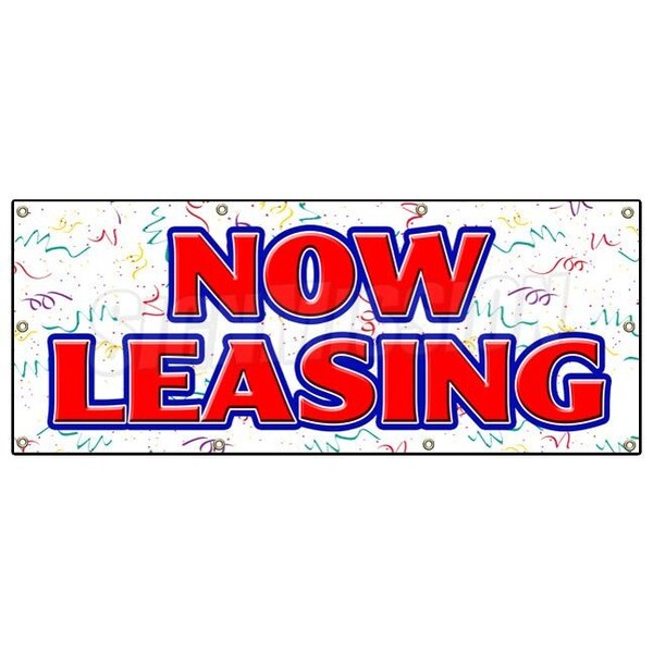 Signmission NOW LEASING BANNER SIGN for lease rent office retail space apartment - B-96 NOW LEASING