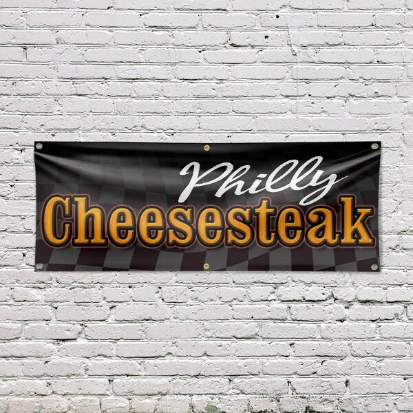 Signmission Philly Cheesesteak, 24 Inch x 72 Inch, Vinyl Banner - B-72-30786