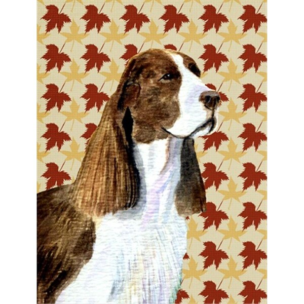 Patioplus 15 x 15 in. Springer Spaniel Fall Leaves Portrait Flag Garden Size - PA252031