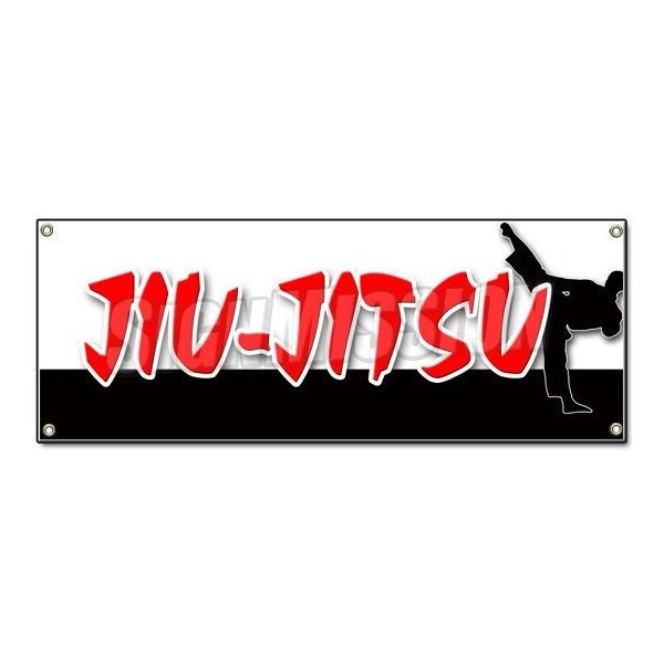 Signmission JIU-JITSU BANNER SIGN martial art karate self defense school lessons brazilian - B-JIU-JITSU