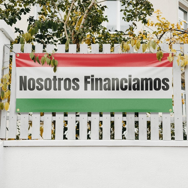 Signmission Nosotros Financiamos, 18 Inch x 48 Inch, Vinyl Banner - B-30759