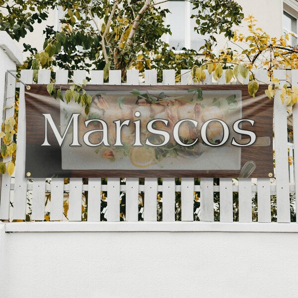 Signmission Mariscos, 18 Inch x 48 Inch, Vinyl Banner - B-30731