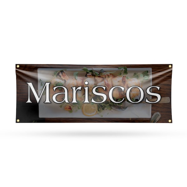 Signmission Mariscos, 18 Inch x 48 Inch, Vinyl Banner - B-30731