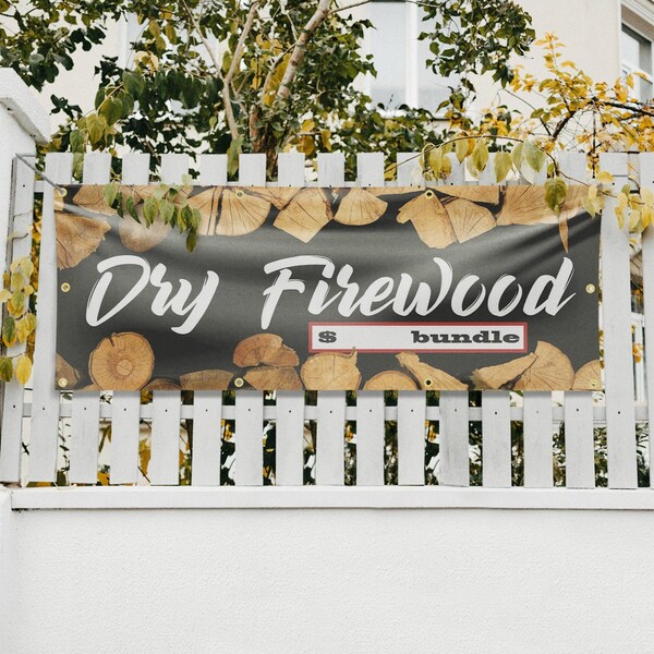 Signmission Dry Firewood, 36 Inch x 96 Inch, Vinyl Banner - B-96-30551