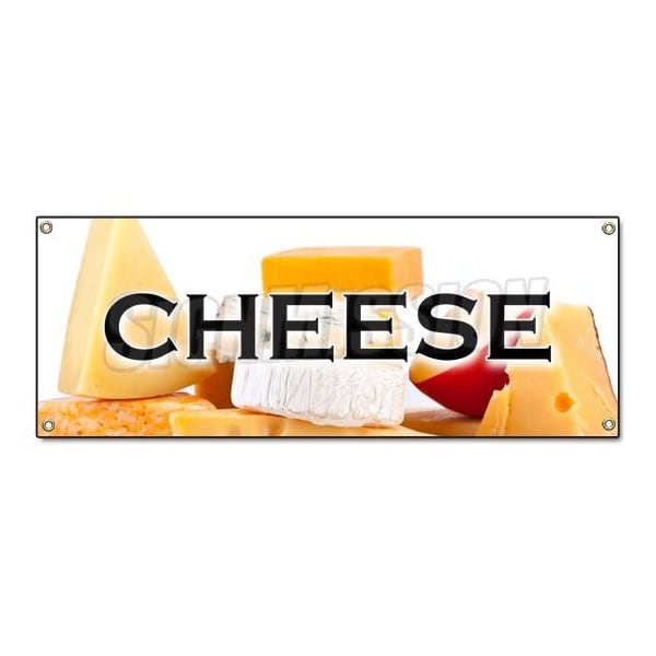 Signmission CHEESE BANNER SIGN dairy milk american swiss grilled calcium protein provolone - B-CHEESE