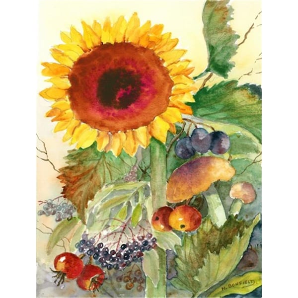 Patioplus Autumn Flowers I by Maureen Bonfield Flag Canvas House Size - PA256502