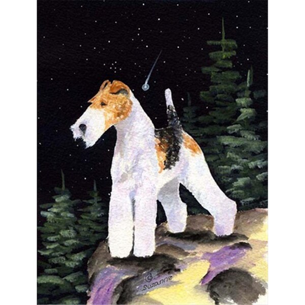 Patioplus Starry Night Fox Terrier Canvas Flag - House Size, 28 x 40 in. - PA2554520