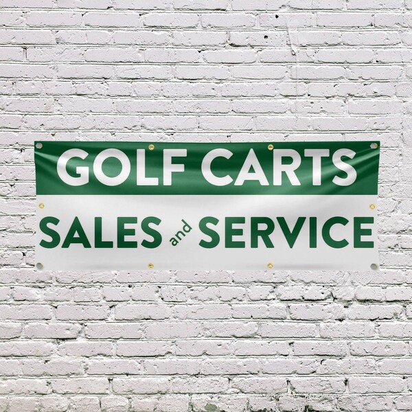 Signmission Golf Carts Sales and Service, 36 Inch x 96 Inch, Vinyl Banner - B-96-30677