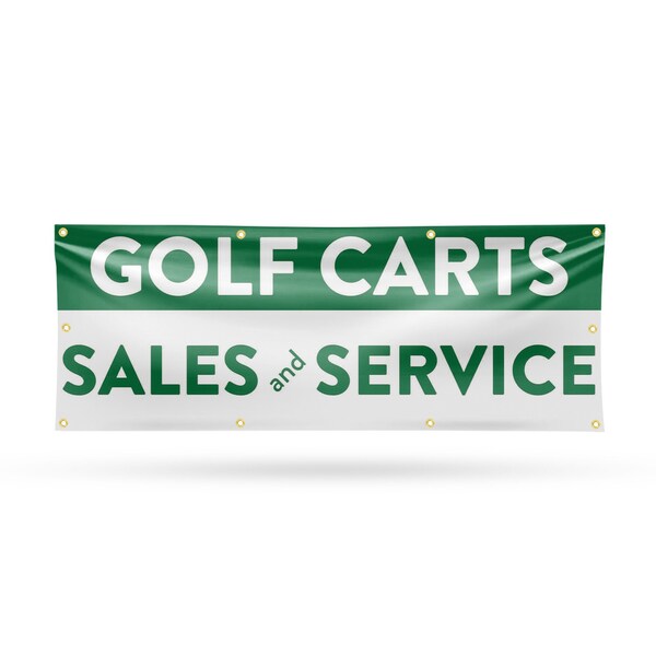 Signmission Golf Carts Sales and Service, 36 Inch x 96 Inch, Vinyl Banner - B-96-30677