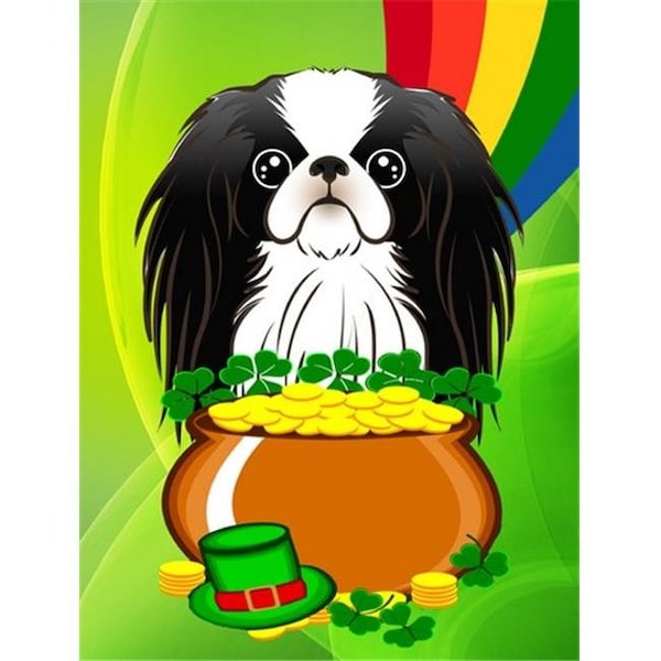 Patioplus Japanese Chin St. Patricks Day Flag Garden - PA260595