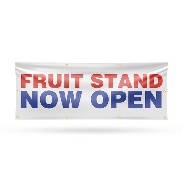 Signmission Fruit Stand Now Open, 36 Inch x 96 Inch, Vinyl Banner - B-96-30664