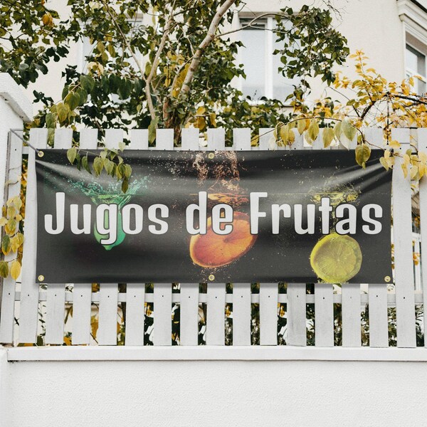 Signmission Jugos de Frutas, 24 Inch x 72 Inch, Vinyl Banner - B-72-30714