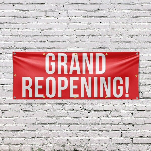 Signmission Grand Reopening, 48 Inch x 120 Inch, Vinyl Banner - B-120-30678