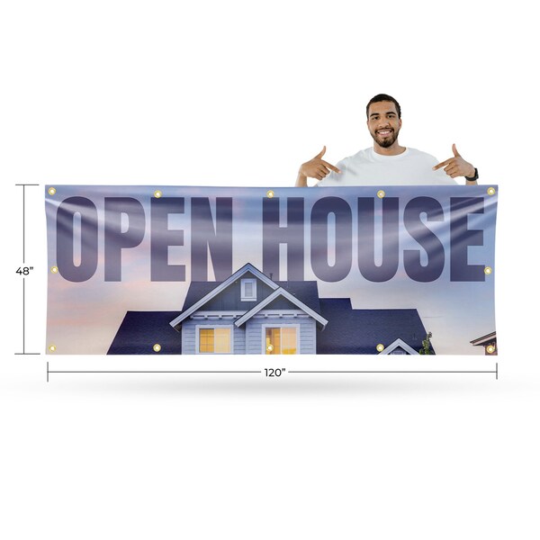 Signmission Open House, 48 Inch x 120 Inch, Vinyl Banner - B-120-30771
