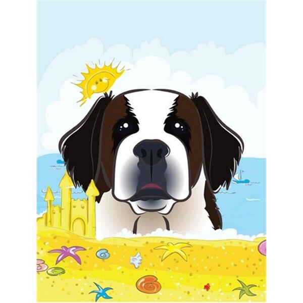 Patioplus Saint Bernard Summer Beach Canvas House Flag - PA2557682