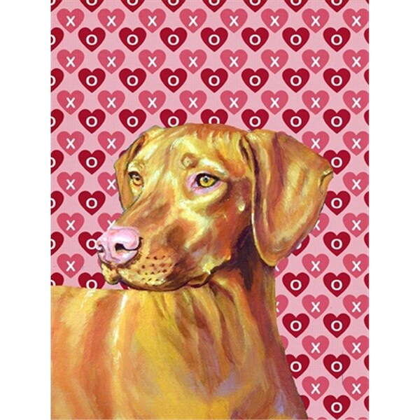 Patioplus 11 x 15 in. Vizsla Hearts Love And Valentines Day Portrait Flag Garden Size - PA895052