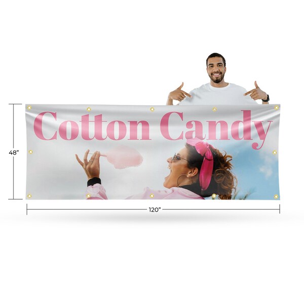 Signmission Cotton Candy, 48 Inch x 120 Inch, Vinyl Banner - B-120-30532