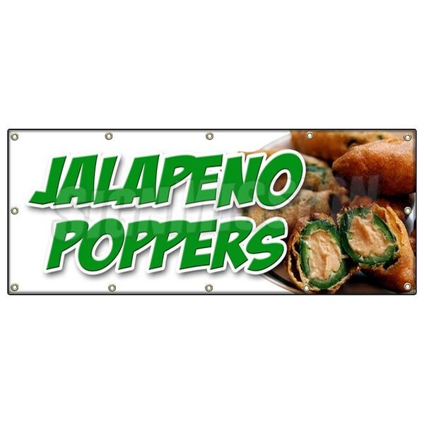Signmission JALAPENO POPPERS BANNER SIGN fresh hot stuffed deep fried spicy pepper - B-120 JALAPENO POPPERS