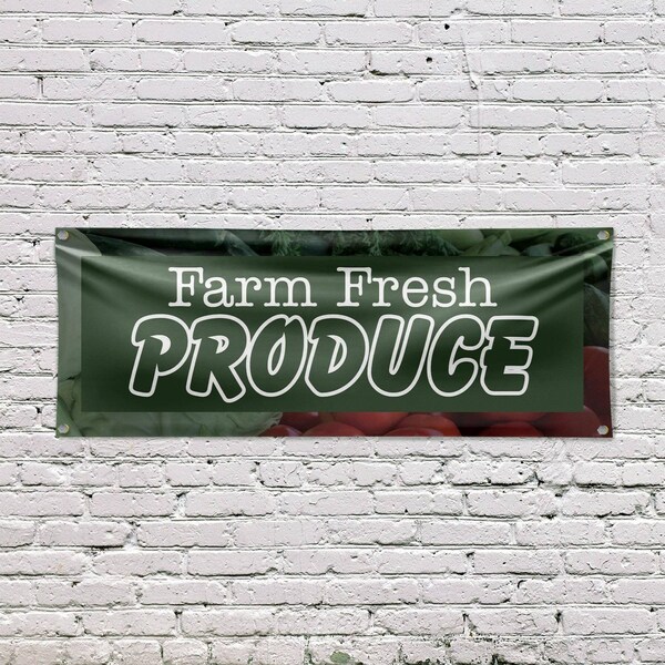 Signmission Farm Fresh Produce, 18 Inch x 48 Inch, Vinyl Banner - B-30611
