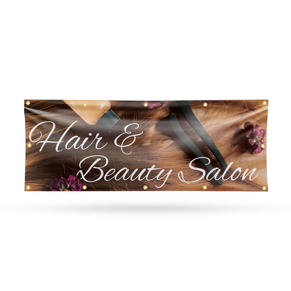 Signmission Hair & Beauty Salon, 48 Inch x 120 Inch, Vinyl Banner - B-120-30688