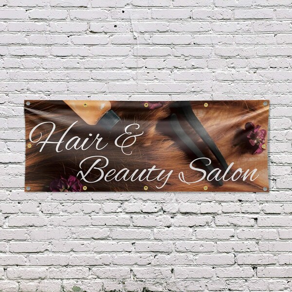 Signmission Hair & Beauty Salon, 48 Inch x 120 Inch, Vinyl Banner - B-120-30688