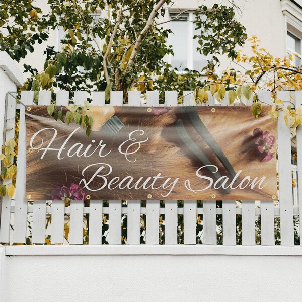 Signmission Hair & Beauty Salon, 48 Inch x 120 Inch, Vinyl Banner - B-120-30688