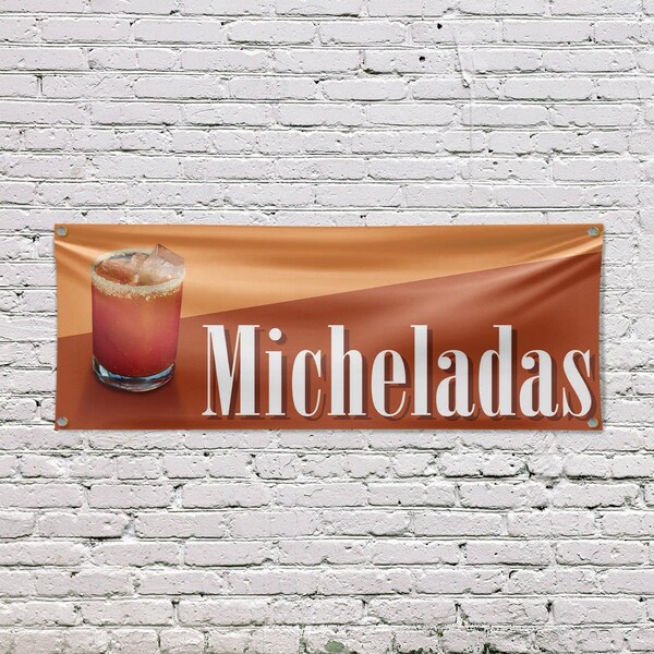 Signmission Micheladas, 18 Inch x 48 Inch, Vinyl Banner - B-30739