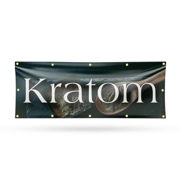 Signmission Kratom, 48 Inch x 120 Inch, Vinyl Banner - B-120-30719