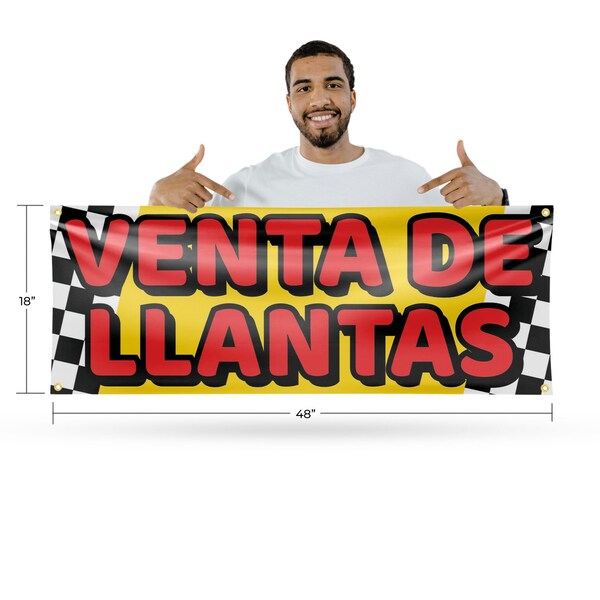 Signmission Venta de Llantas, 18 Inch x 48 Inch, Vinyl Banner - B-30914