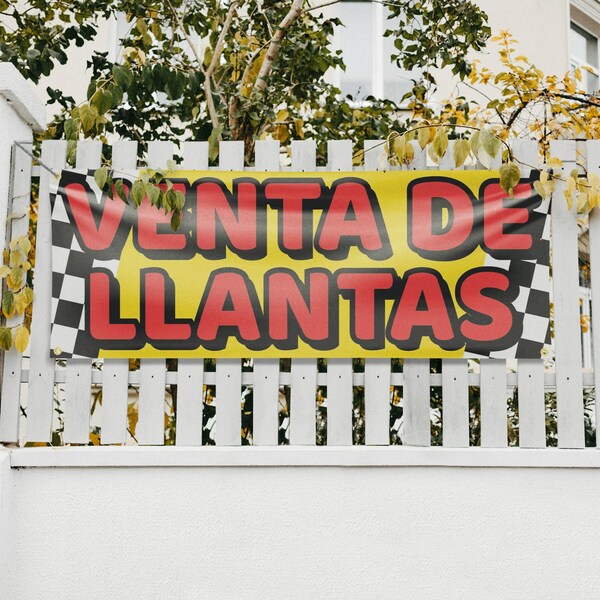 Signmission Venta de Llantas, 18 Inch x 48 Inch, Vinyl Banner - B-30914