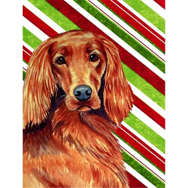 Patioplus 11 x 15 in. Irish Setter Candy Cane Holiday Christmas Garden Size Flag - PA245630