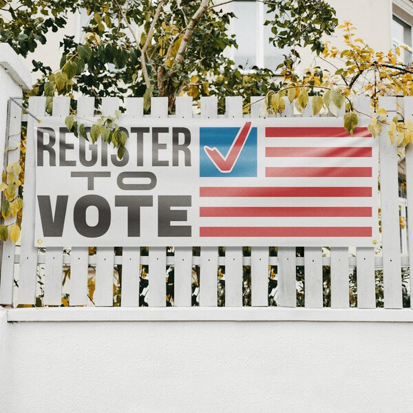 Signmission Register to Vote, 18 Inch x 48 Inch, Vinyl Banner - B-30832