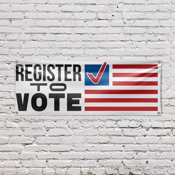 Signmission Register to Vote, 18 Inch x 48 Inch, Vinyl Banner - B-30832