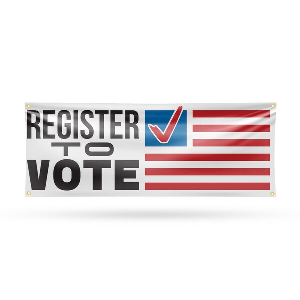 Signmission Register to Vote, 18 Inch x 48 Inch, Vinyl Banner - B-30832