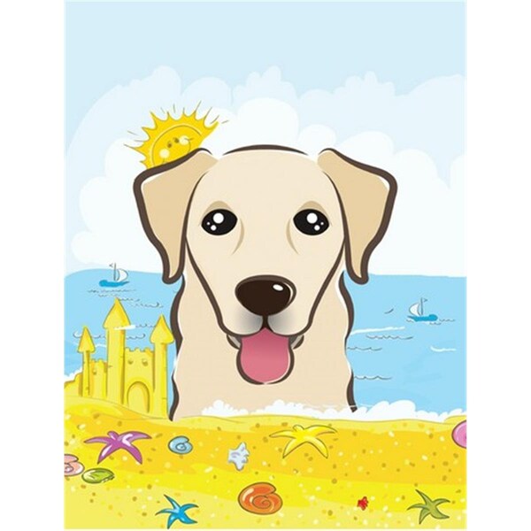 Patioplus Golden Retriever Summer Beach Canvas House Flag - PA2557728