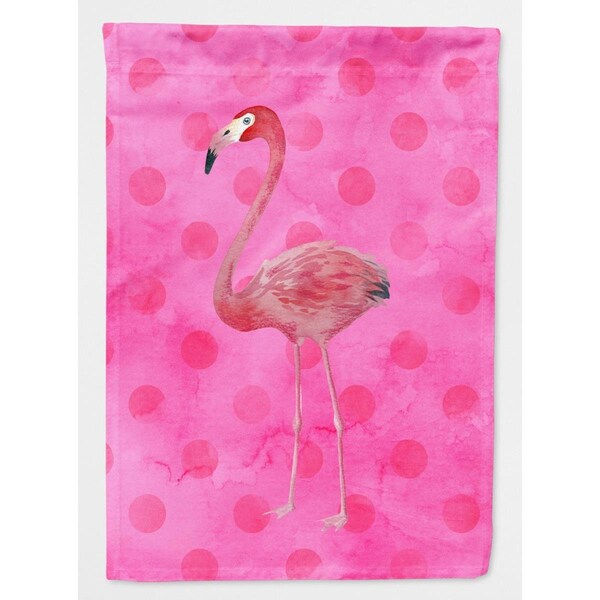 Carolines Treasures Flamingo Pink Polkadot Flag Canvas, House Size - BB8189CHF
