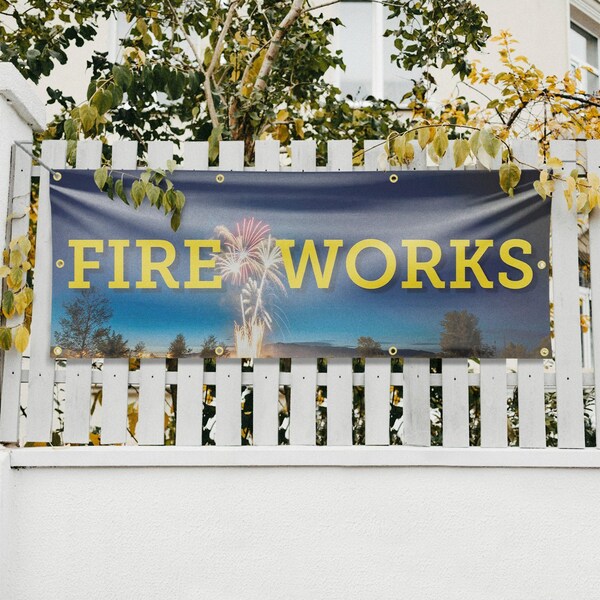 Signmission Fireworks, 36 Inch x 96 Inch, Vinyl Banner - B-96-30629