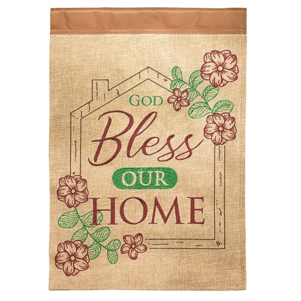 Dicksons 13 x 18 in God Bless Our Home Blap Double Applique Garden Flag - FLAG2053